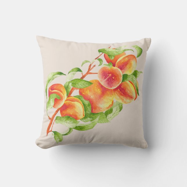 'Peach Paradise' on a Throw Pillow (Front)