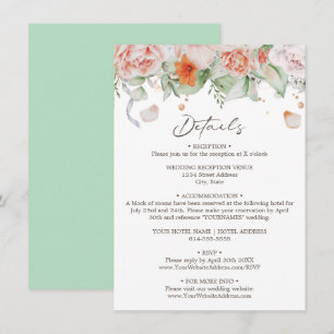 Peach Pastel Floral Details Enclosure Card
