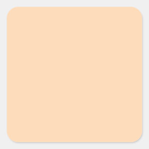 Peach Pastel Orange Solid Colour Square Sticker