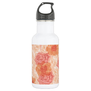 Peach pastel vintage rose pattern 532 ml water bottle