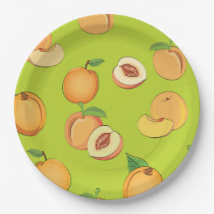 Peach Pattern 4 Paper Plate