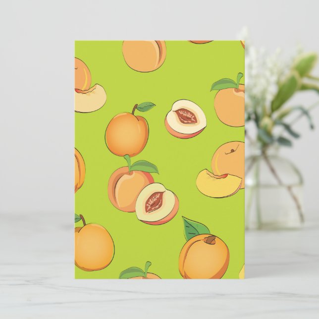 Peach Pattern 4 Thank You Card (Standing Front)