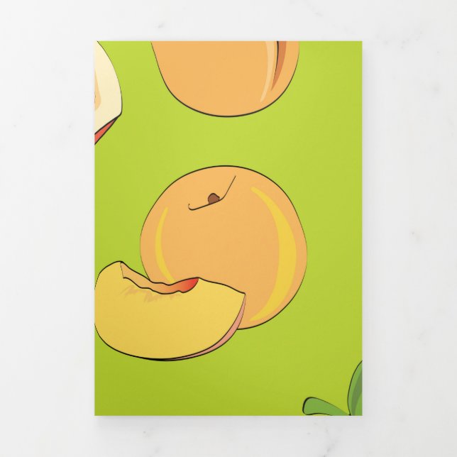 Peach Pattern 4 Tri-Fold Holiday Card (Cover)