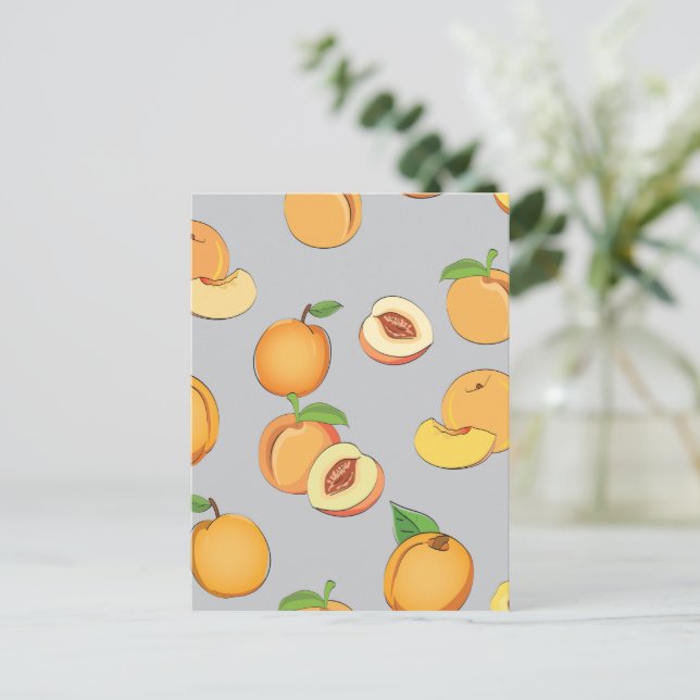 Peach Pattern 6 Holiday Postcard (Standing Front)