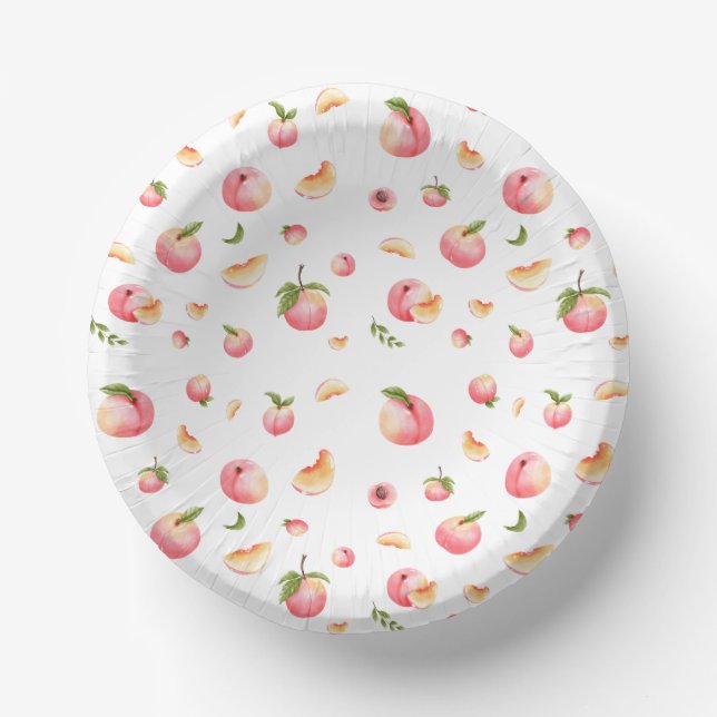 Peach Pattern Birthday Paper Plate (Front)