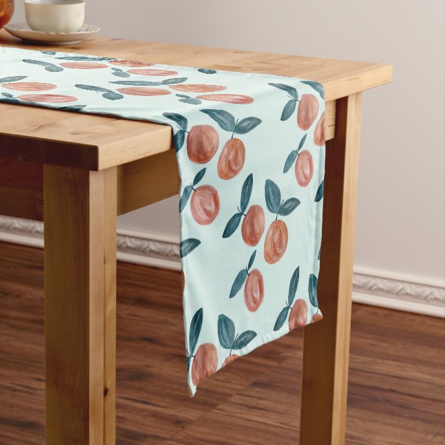 Peach Pattern Farmhouse Style Table Runner (In Situ)