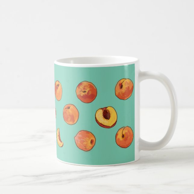 Peach pattern mug - customisable (Right)