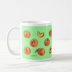 Peach pattern mug - green