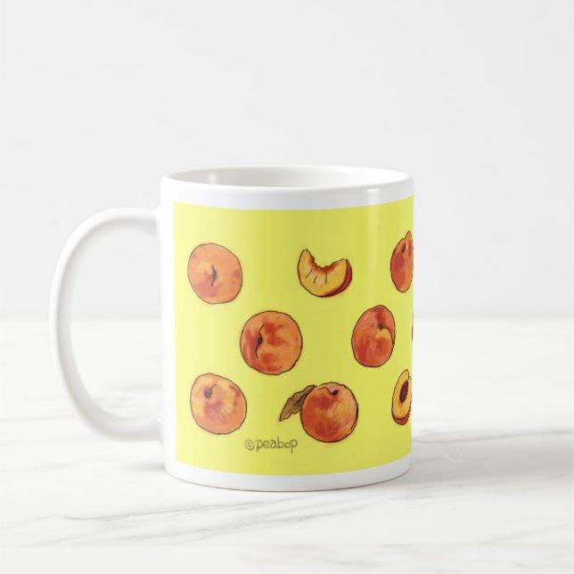 Peach pattern mug - yellow (Left)