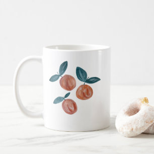 Peach Pattern Painting Vintage Coffee Mug