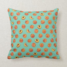 Peach Pattern Polyester Throw Pillow 16" x 16"