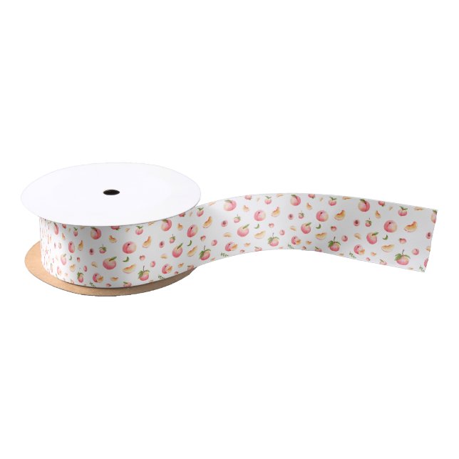 Peach Pattern Satin Ribbon (Spool)