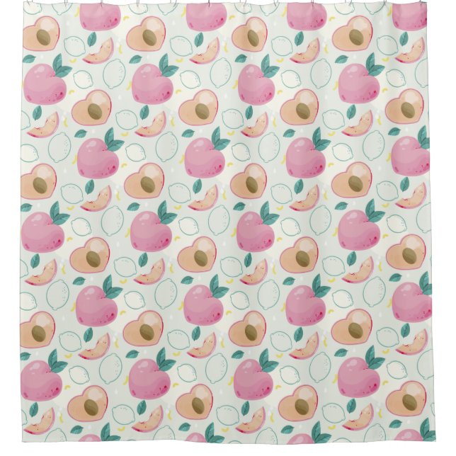 Peach Pattern Shower Curtain (Front)