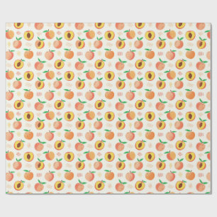 peach patterns wrapping paper