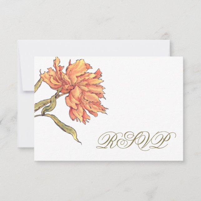 Peach Peony RSVP Response Card (Front)