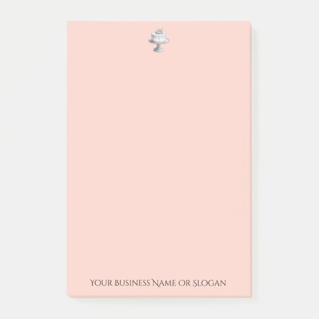 Peach Personalised Custom Business Logo Post-it Notes (Front)