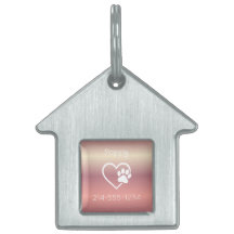 Peach Personalised Dog ID Tag Name & Phone