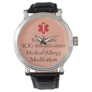 Peach Personalised Medical ID Watch