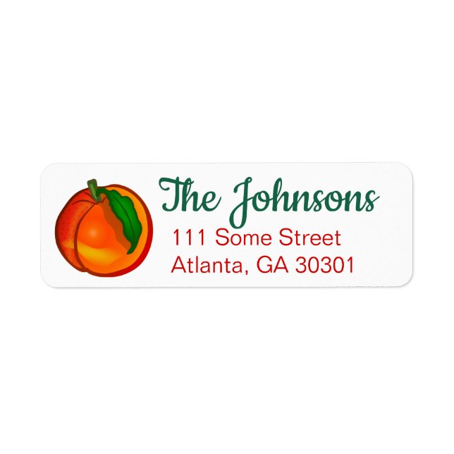 Peach Personalised Return Address Labels (Front)