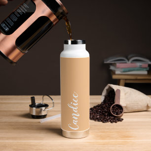 Peach Personalised Wedding Bridesmaid Water Bottle