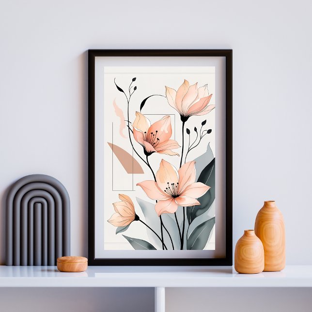 Peach Petals & Lines Wall art  (Creator Uploaded)