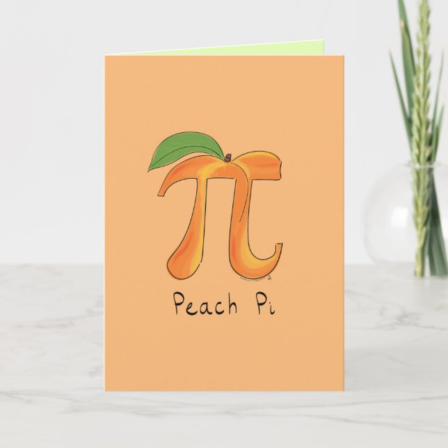 Peach Pi Greeting Card (Front)