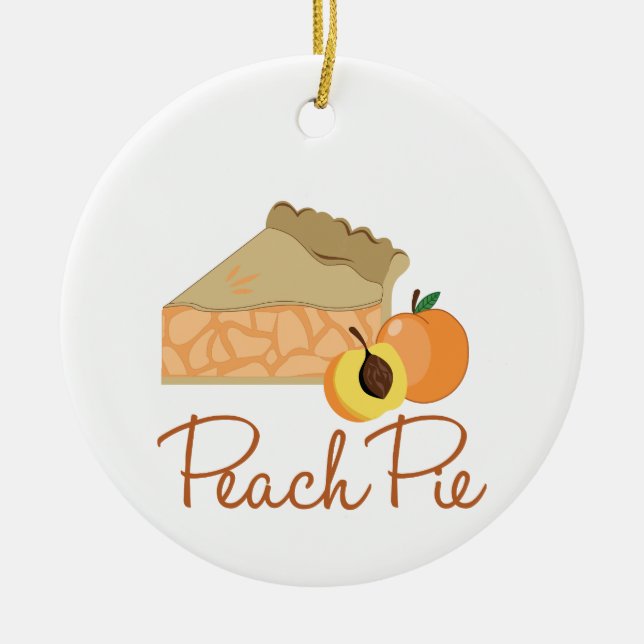Peach Pie Ceramic Ornament (Front)