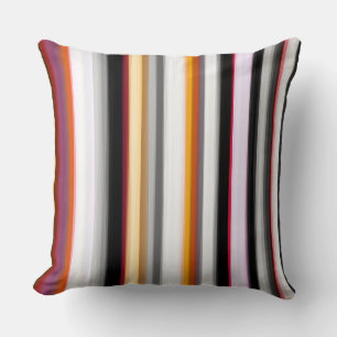 Peach, pink and Grey Abstract Stripes Cushion