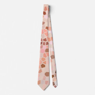 Peach Pink Brown Mosaic Tie