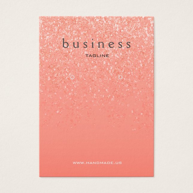 Peach Pink Crystal Earring Display (Front)