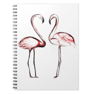 Peach Pink Flamingos Flamingo Tropical Notebook