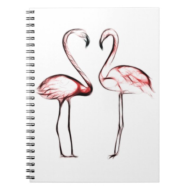 Peach Pink Flamingos Flamingo Tropical Notebook (Front)