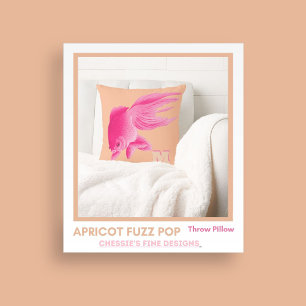 Peach Pink Goldfish Large Modern Pop Throw Pillow