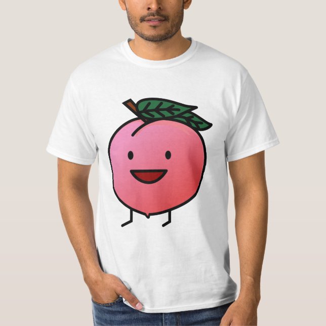 Peach Pink Happy Smiling Design Bro T-Shirt (Front)