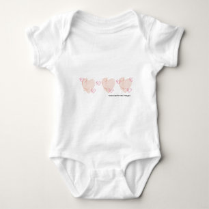 Peach & Pink Hearts Baby Bodysuit