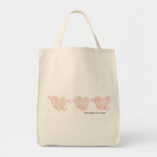 Peach & Pink Hearts Tote Bag