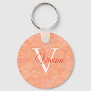 Peach Pink Key Ring
