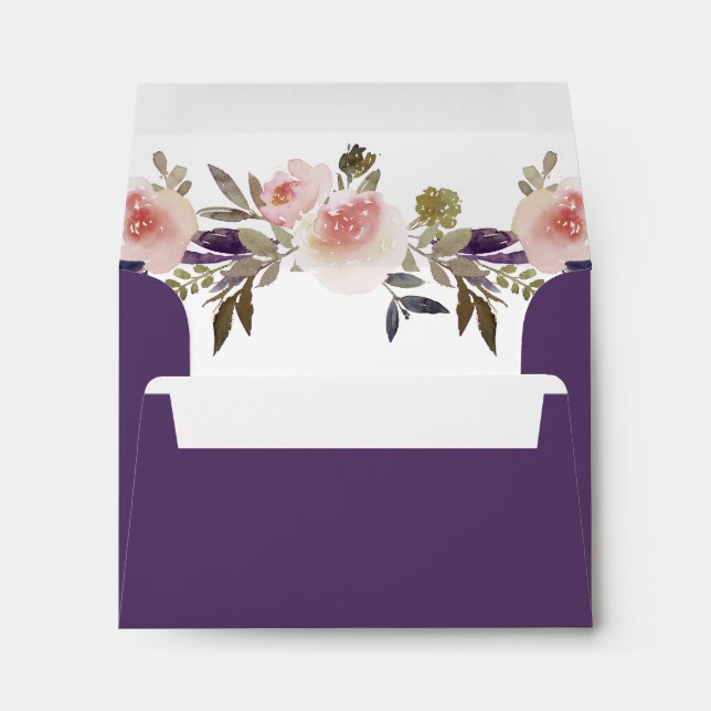 Peach Pink Lavender Purple Wildflowers A2 Envelope (Back (Bottom))