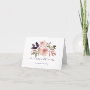 Peach Pink Lavender Purple Wildflowers Thank You Card