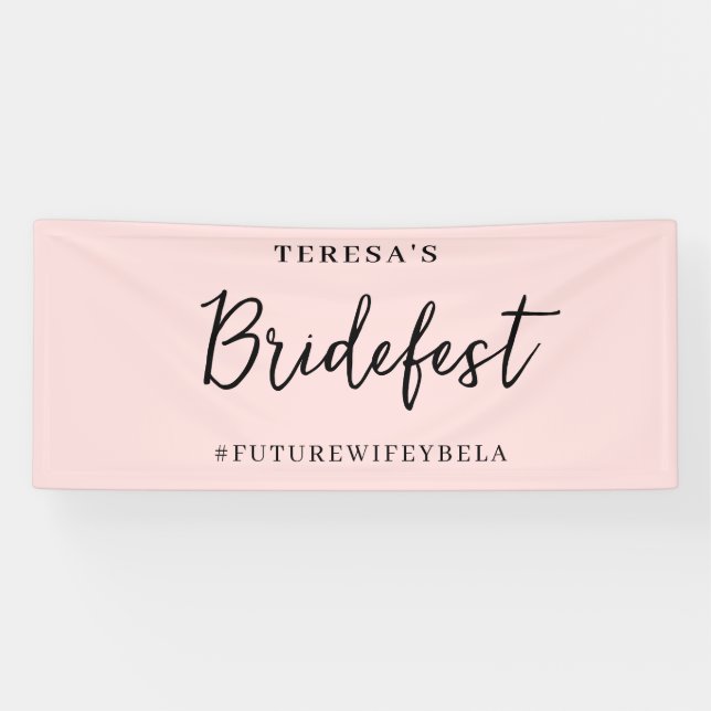Peach Pink Modern Bachelorette Design Banner (Horizontal)