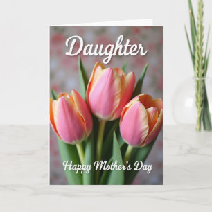 Peach Pink Mothers Day Card