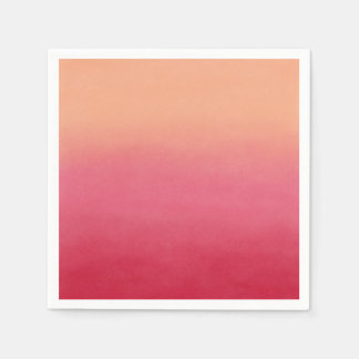 Peach Pink Ombre Abstract Art Painting Napkin