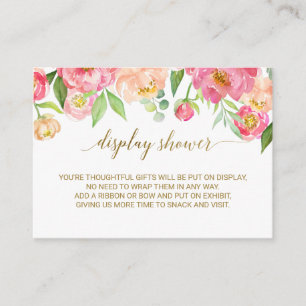 Peach & Pink Peony Display Shower Invite Insert