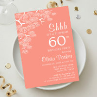 Peach Pink Pine Branch Surprise 60th Birthday