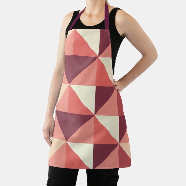 Peach Pink Purple Triangle Geometric  Apron (Insitu)