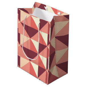 Peach Pink Purple Triangle Geometric Medium Gift Bag