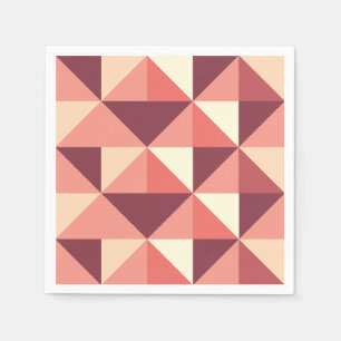 Peach Pink Purple Triangle Geometric Party Napkin