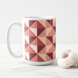 Peach Pink Purple Triangle Geometric Pattern Coffee Mug