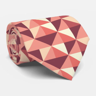 Peach Pink Purple Triangle Geometric Pattern  Tie