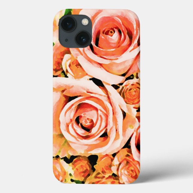 Peach pink rose bouquet Case-Mate iPhone case (Back)